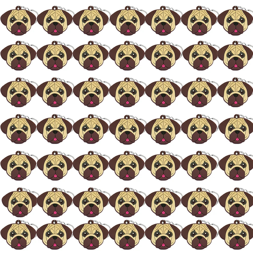 50PCS Cute Animal Keychain knife Ducks Dogs Cats Keyring for Women Men Kids Handbag Cool Car Key Accessories Friends Key Gifts