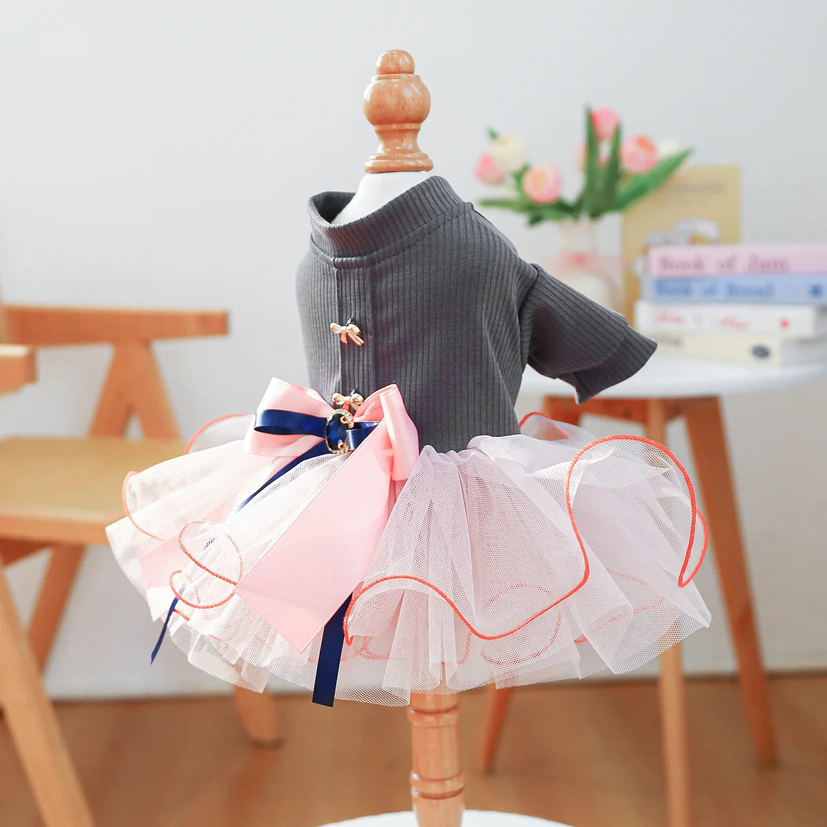 Fancy Bowtie Pet Dress For Dogs Spring Summer Puppy One Piece Apparel Girl Female Luxury  Formal Cat Wear Yorkshire Terrier Item