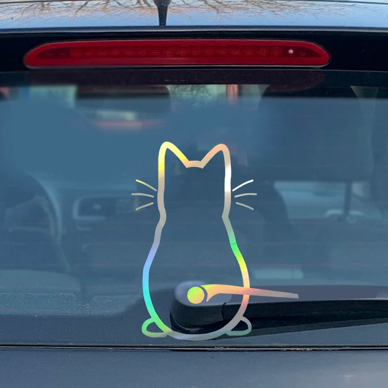 Puppy Dog Car Rear Windshield Wiper Decor Decals , Animal Cat Vinyl Art Sticker For Truck Car Bumper Funny Decoration
