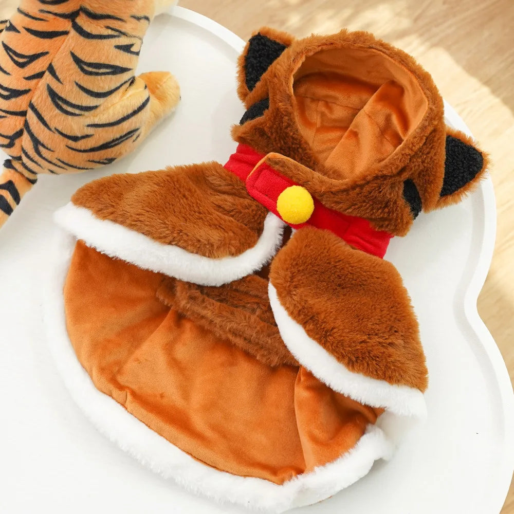 the ROAR & SNUGGLE PLUSH PET COAT - Winter Warm Thick Dog Coats for Pets, Plush Cat and Tiger Costumes, Plus Small Dog Plush Coats, All Pet Supplies