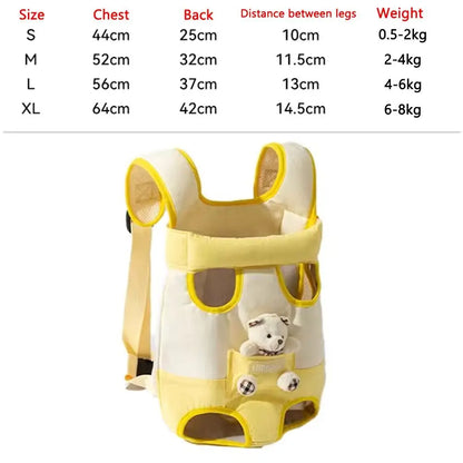 Portable Pet Chest Bag Breathable Four Feet Dog Double Shoulder Bag Comfortable Adjustable Shoulder Strap Cat Backpack