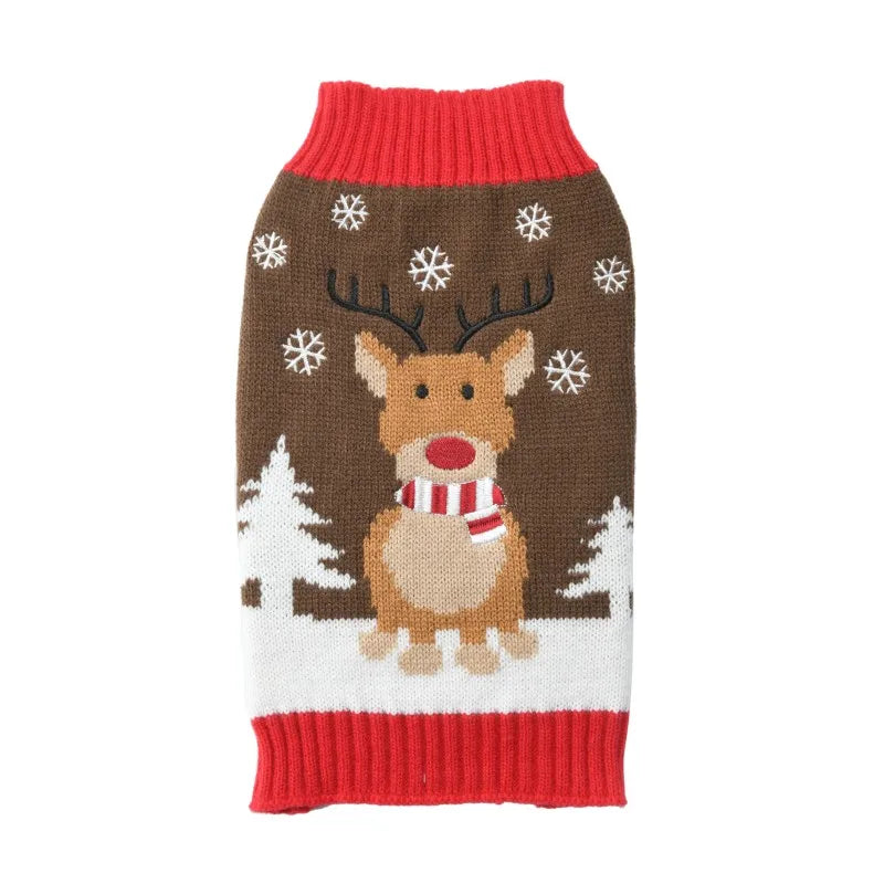 the PAW-LIDAY SWEATER - Christmas Warm Clothes for Dogs, Small/Medium/Large Dog Winter Sweater, Pet Clothing Knitted Coat, Cartoon Striped Big Dog Clothes