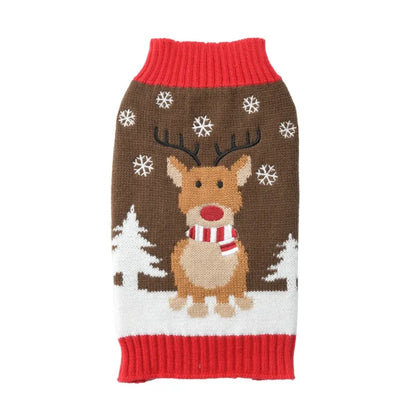 the PAW-LIDAY SWEATER - Christmas Warm Clothes for Dogs, Small/Medium/Large Dog Winter Sweater, Pet Clothing Knitted Coat, Cartoon Striped Big Dog Clothes