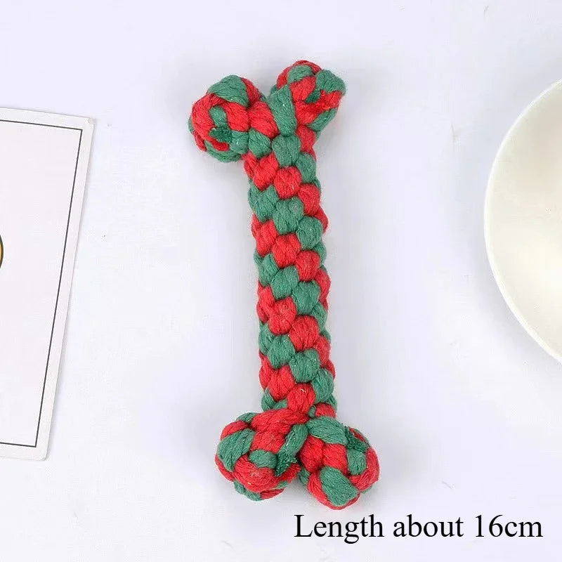 the TINSEL TUG TOY - Christmas Dog Toy, Pet Cotton Rope Knot, Interactive Dog Toys, Ball for Puppy/Chihuahua, Large Dogs Toothbrush Chew, Dog Accessories