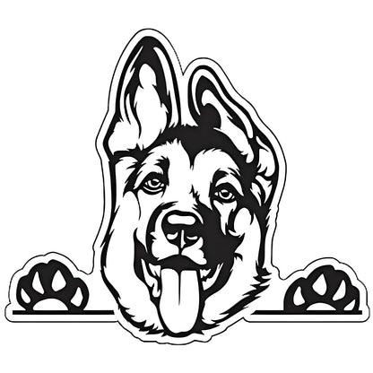 1pc German Shepherd Tongue Out Dog Breed Car Stickers For Laptop Water Bottle Phone Car Motorcycle Vehicle Bumpers Crafts Decals