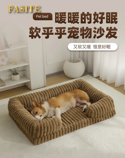 2025 Cross-border new product pet litter winter warm large dog kennel pet mat cat litter dog bed dog mat