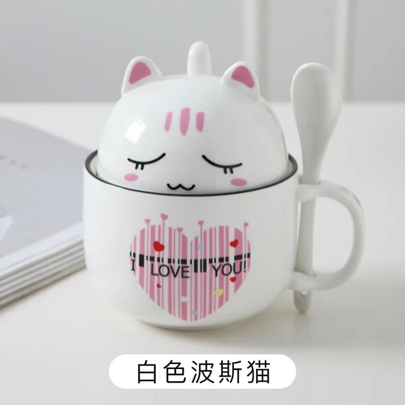Shiba Inu Cat Coffee Cup Home Cartoon Animal Decoration Cup Creative Couple Ceramic Cup Afternoon Tea Breakfast Milk Tableware