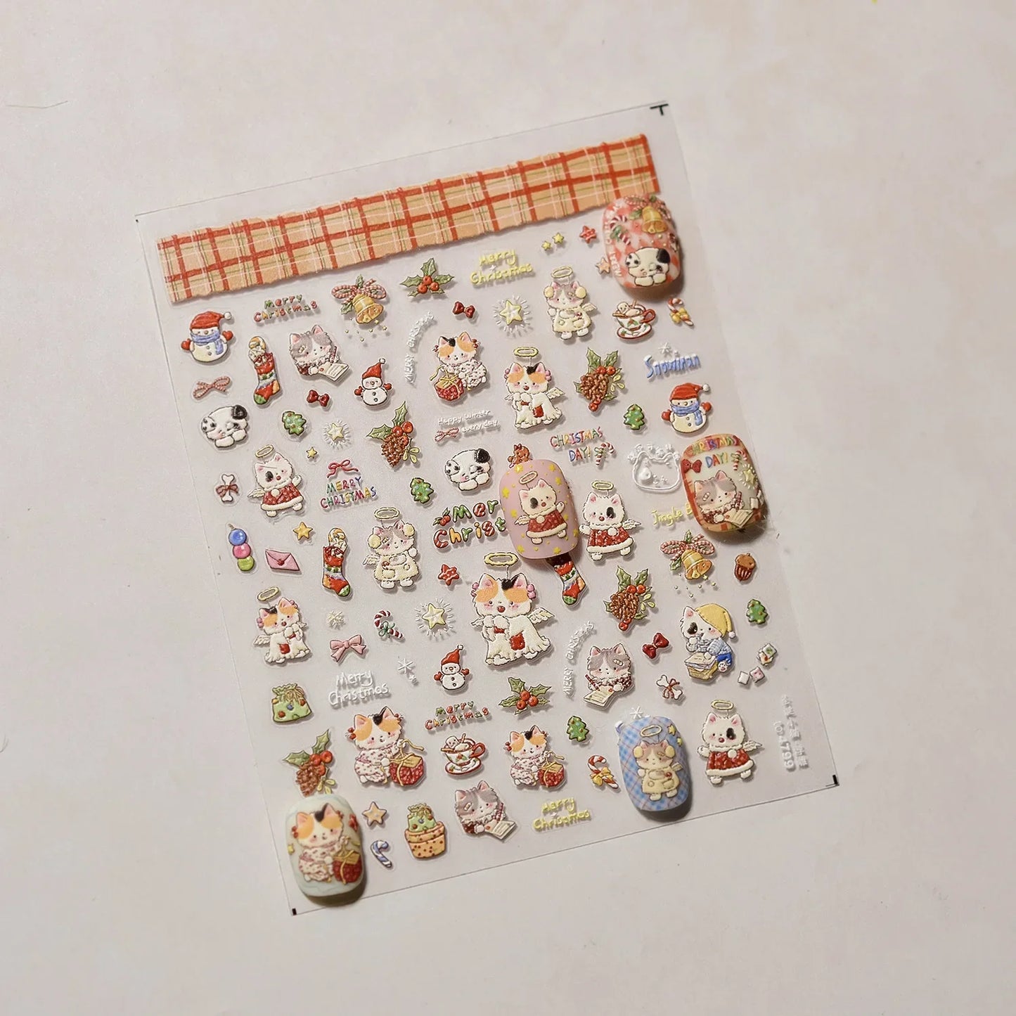 Graffiti Cat Claw Rabbit Bunny Bear Dog Flower Lovely Animal Fruit Dim Sum Candy Sunflower Adhesive 5D Nail Art Stickers Decal