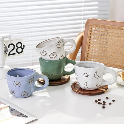 360ml Creative Cute Handmade 3D Snail Daisy Dog Cat Coffee Mugs Ceramic Funny Cartoon Animal Tea Milk Cups Unique Birthday Gift