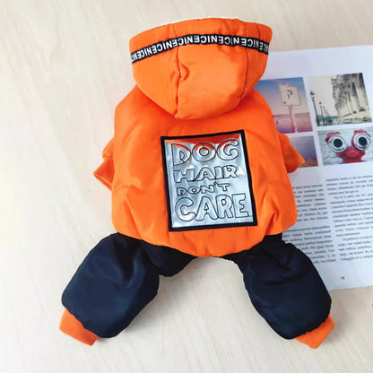 Winter Snow Coat for Small Dogs Warm Thickening Dog Jacket Windproof Coat Outfit Puppy Clothing Silver Sticker Overall for Dogs
