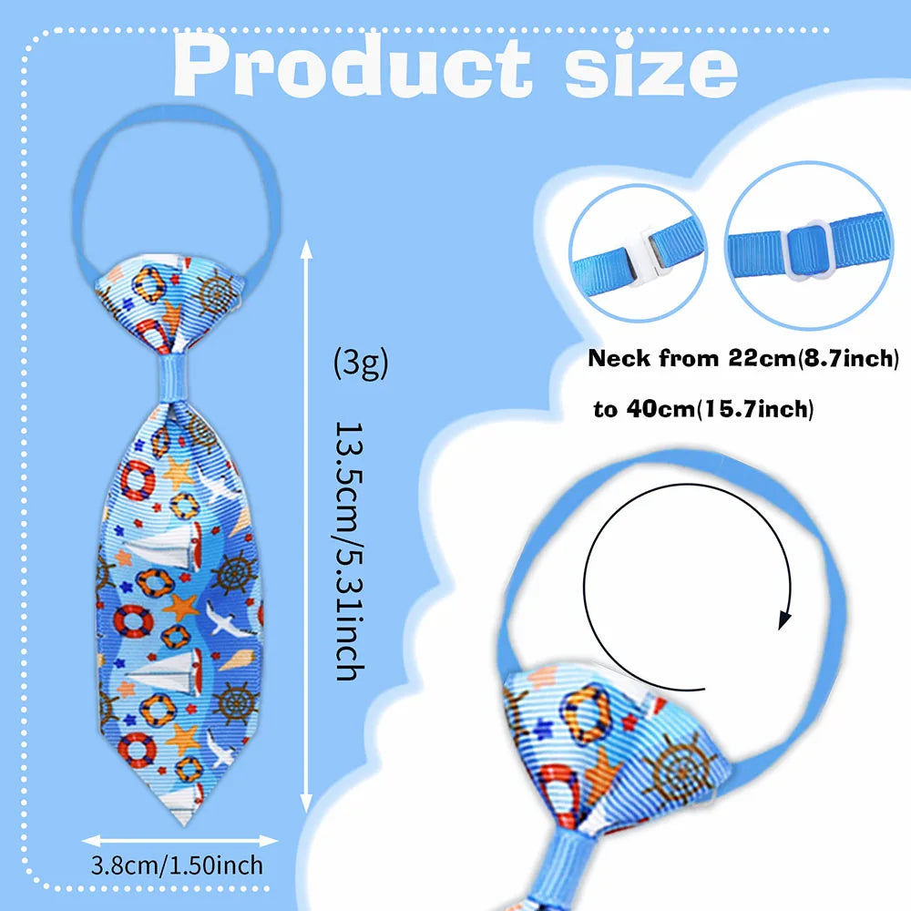10PCS Beach Party Pet Necktie Bulk Adjustable Bow Tie For Small Dogs and Cats Puppy Bow Ties Pet Grooming Accessories