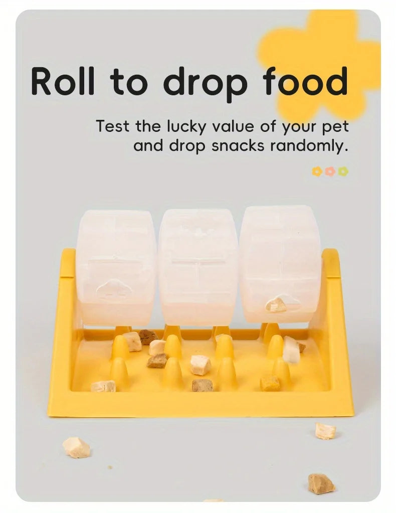 the MEALMAZE TRIANGLE FEEDER - Interactive Dog Food Dispenser Toy, Plastic Slow Feeder with Triangular Design, Pet Enrichment Activity Toy, Triangular Food Slot