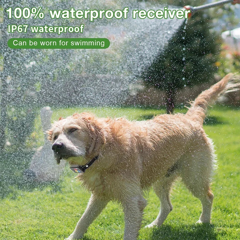 the DOG TRAINER - 1000m Electric Dog Training Collar, Pet Remote Control Type-C Backlight Display Shock Vibration Sound Collar with Security Lock