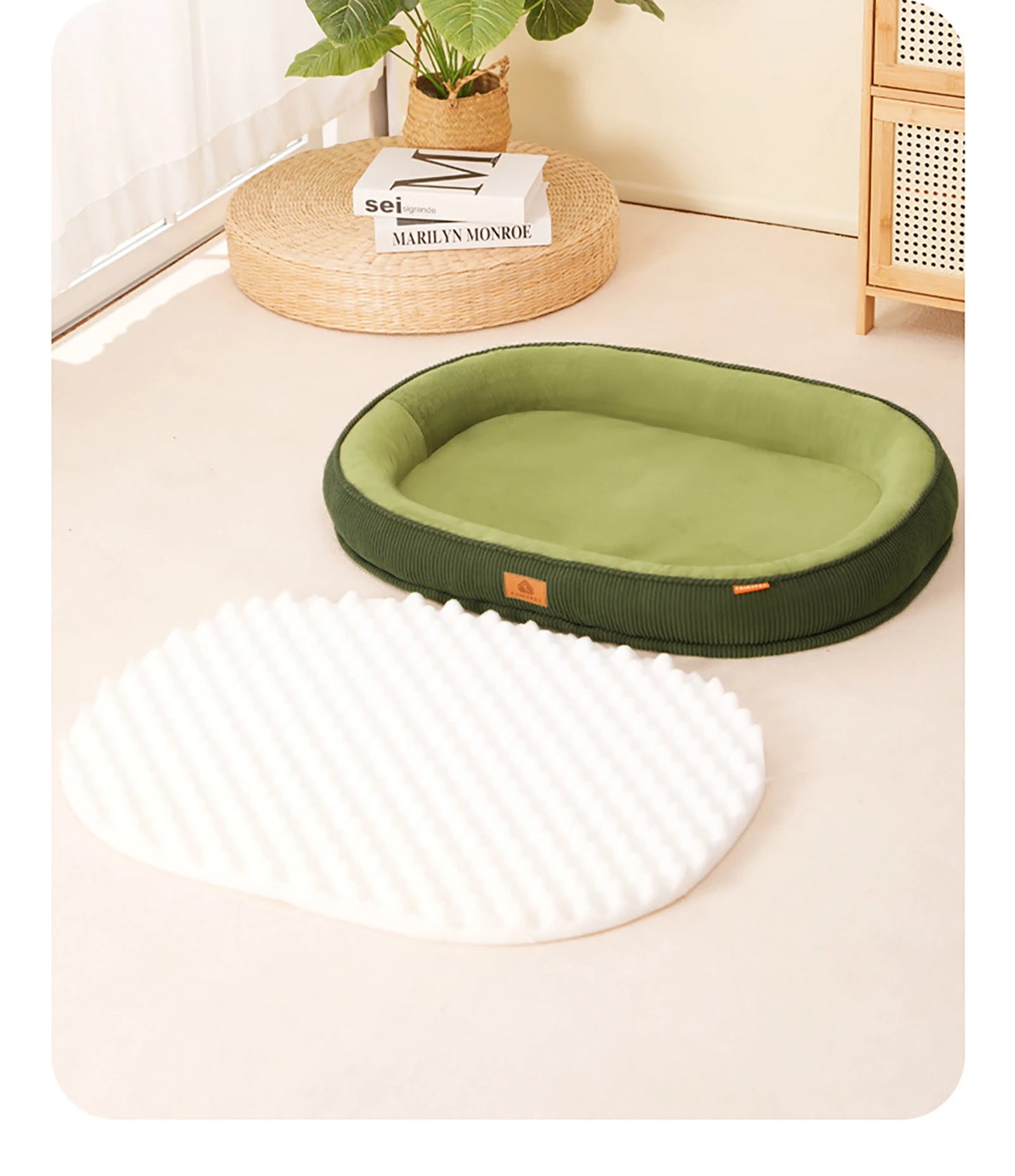 Corduroy Dog Bed Removable Washable Dogs Mat Winter Thickened Warmth Dogs Pad Soft Plush Anti-slip Pet Sofa Bed Dog Accessories