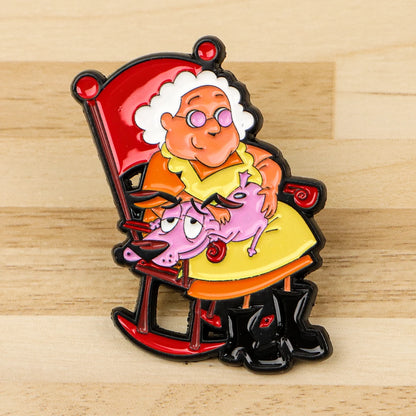 Cowardly Hero Dogs Enamel Pins Anime Figures Badges Metal Lapel Brooch For Backpacks Brooches Fashion Jewelry Accessories Gifts