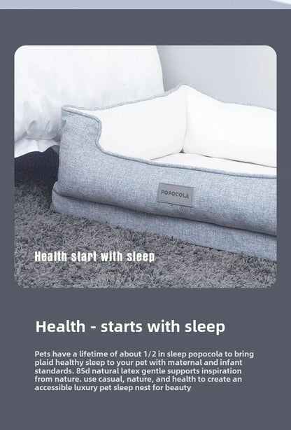 Natural Latex Pet Bed Winter Warm Dog Nest Removable Pet Sleeping Mat Anti-Mite and Antibacterial Cat Bed Soft Foam Pet Mattress