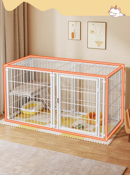 the KENNEL CAGE - Outdoor Dog/Cat House, Durable Dog Crate, Indoor Pet Playpen for Small/Medium Dogs/Cats Metal Playpen Secure Fence