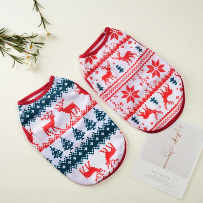 the DEER DREAMS SOFT PET VEST - Cozy Puppy Clothes, Christmas Holiday Soft Pet Vest for Small/Medium Dogs/Cats, Breathable Deer Print Costumes, Yorkshire, Chihuahua