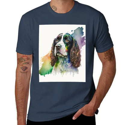 the SPRINGER SPANIEL - Watercolor English Springer Spaniel Digital Art T-Shirt