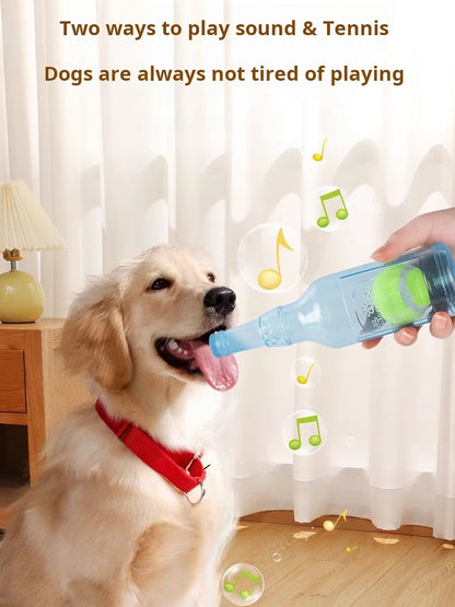 the BOTTLEBOUNCE PLAY BALL - Dog Toy Bottle Sound Chew Ball, Pet Toys Interactive Ball for Big Dog/Small, Dog Pet Training Tennis Bottle, Pet Supplies