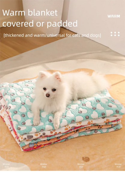 Plush & Warm Pet Bed Mat, Super Soft Dog Cat Sleeping Pad for Indoor Use, Cozy Thick Fleece Blanket for Cold Weather