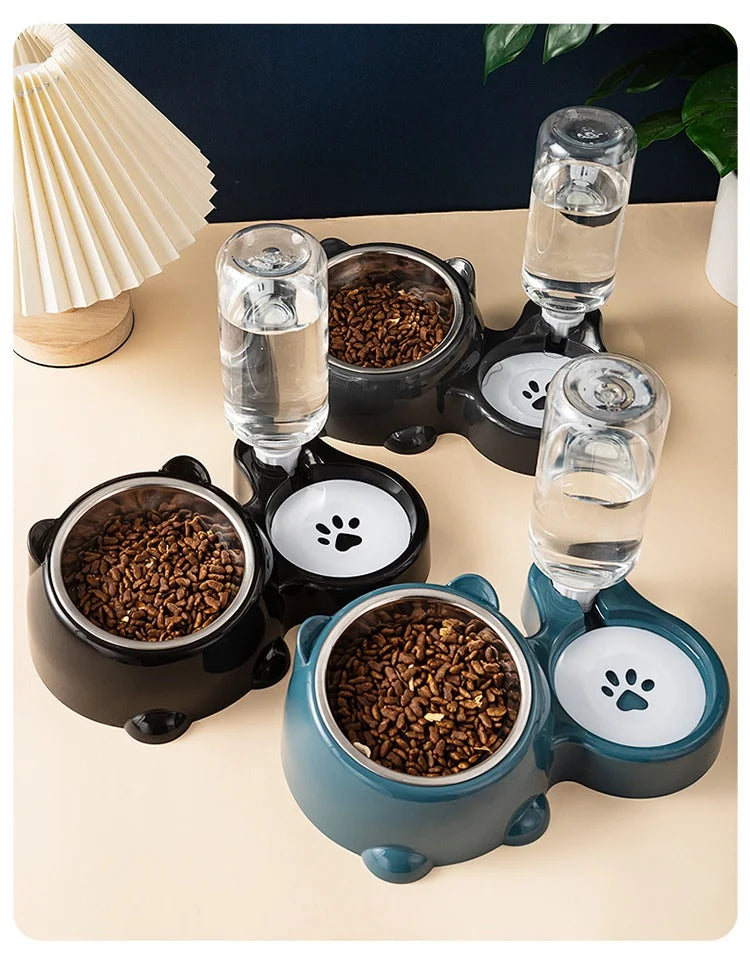 Cat Bowl 2-in-1 Drinking Water Dog Food Pot Water Bowl Rice Pot Pet Supplies Cat Bowl Pet Drinking Water Feeding Integration