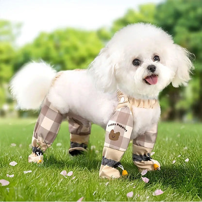 Reflective Stripe Pet Strolling Going Out Pants Adjustable Full Leg Protection Dog Boot Leggings Waterproof Dust-proof