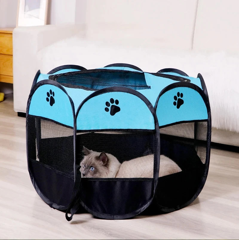 Folding Pet Tent Dog House Camping Accessories Pet Cage Octagonal Cage Fence Outdoor Playpen Puppy Shelter