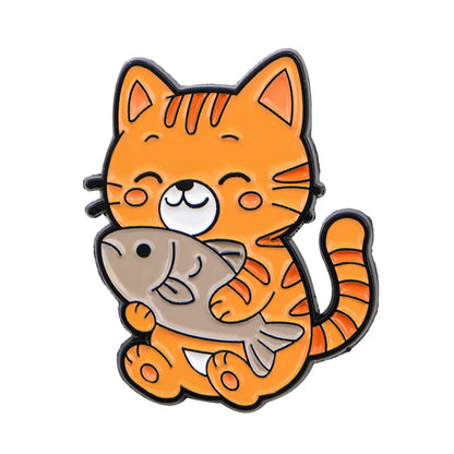 Cute Animals Dogs Cats Enamel Pins Cartoon Frogs Brooch Lapel Pin Badge on Backpack Clothing Accessories Fashion Jewelry Gifts