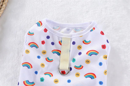 Cute Summer Pet Dog Cooling Vest Cartoon Soft Clothing Summer Casual Shirts Small Medium Large Dogs Puppy French Bulldog Clothes