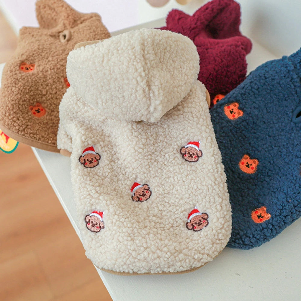 Winter Warm Pet Lamb Velvet Hoodie Clothes Comfortable Dog Coat Suitable Small Dogs Pet Outfits Chihuahua Clothing