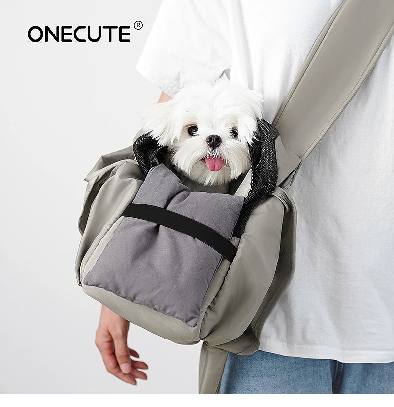 Onecut Adjustable Pet Shoulder Carrier Bag, Portable Breathable Outdoor Travel Dog Cat Backpack, Durable Puppy Transport Basket