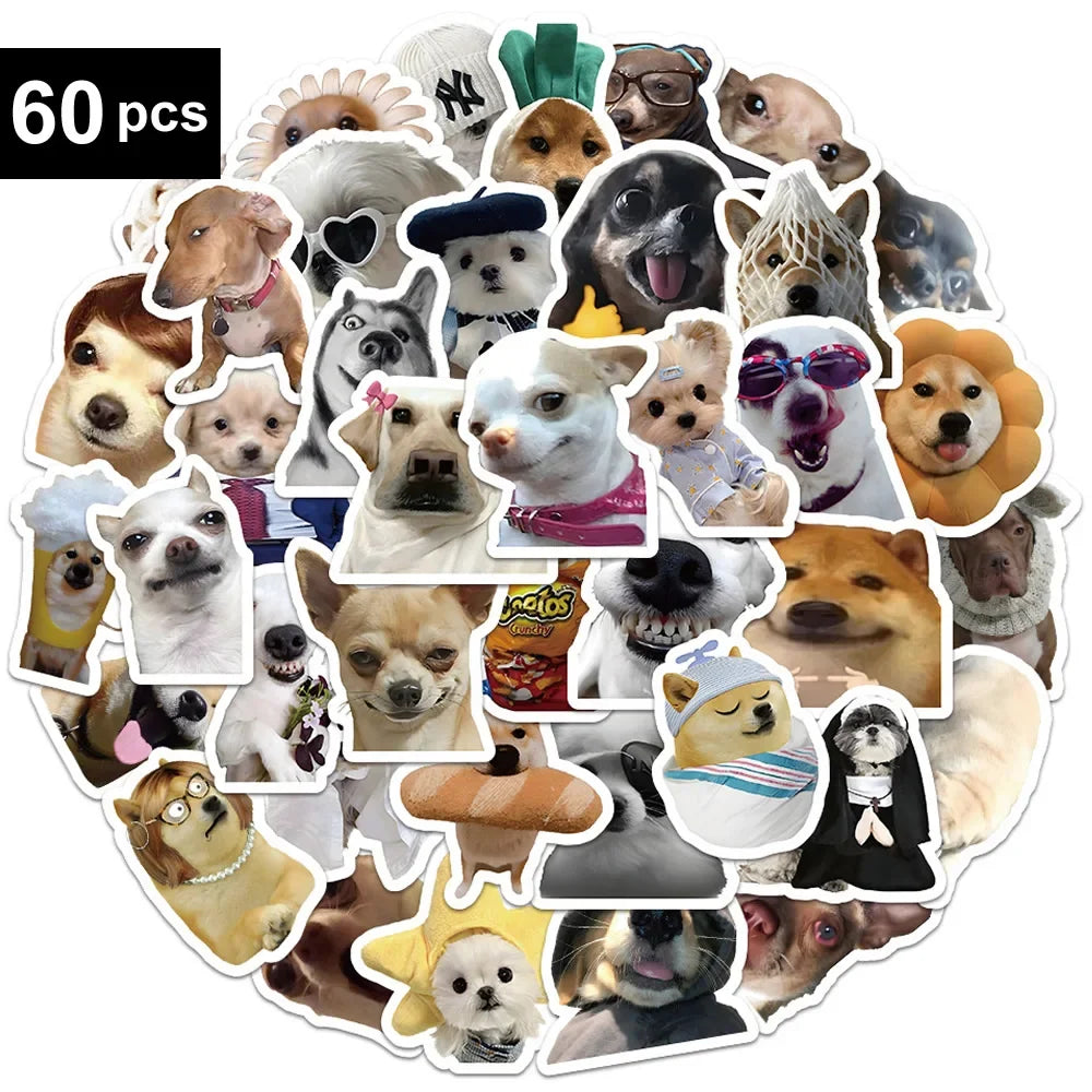 30/60/180 Funny Dogs Stickers Cartoon Cute Decals Toy Stationery Guitar Phone Bicycle Laptop Luggage Car Graffiti Kids Sticker