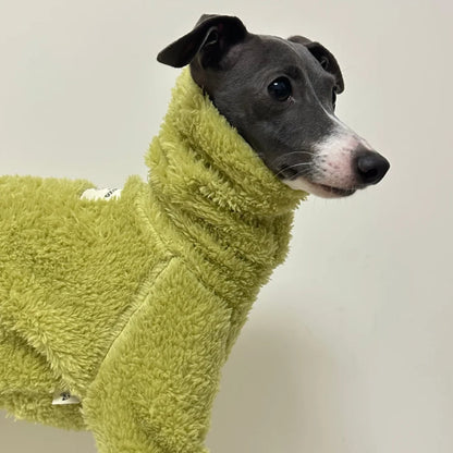 Winter Jacket For Little Greyhound Fleece Velvet Khaki Sweatshirt for Small Mid Poodle Dogs 4-legged Warm Coat for Yorkshire