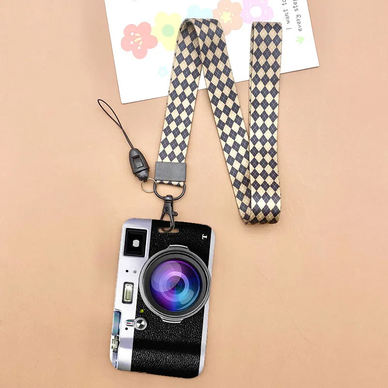 Cat and dog pattern Bank Credit ID Card Student Bus Card Holders Storage Protective Shell Pendant