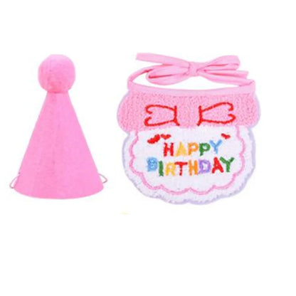 Cute Pet Cat Dog Birthday Scarf Hat Set Cat Birthday Party Supplies For Small Medium Pets Pet Scarf Birthday Hat Accessories