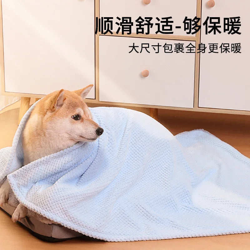Pet Covers Air Conditioners Blankets Dog Bed Pads Dog Cat Blankets Thickened Coral Fleece Bath Towels