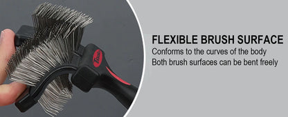 Double Sided Pet Brush Dog Cat Hair Fur Bristle Grooming Shedding Cleaning Massage Comb Styling Tool Dog Brush Comb Pet Supplies