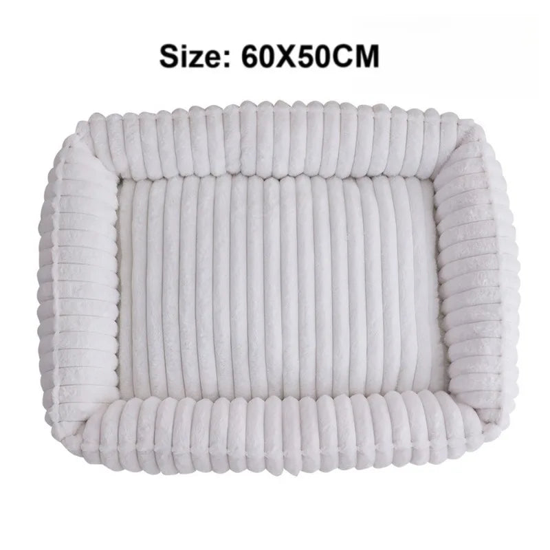 Pet Cat Dog Bed Square Plush Cat Mat Pet Cushion Winter Thickened Orthopedic Pet Mat Soft And Comfortable Cat Bed Pets Supplies