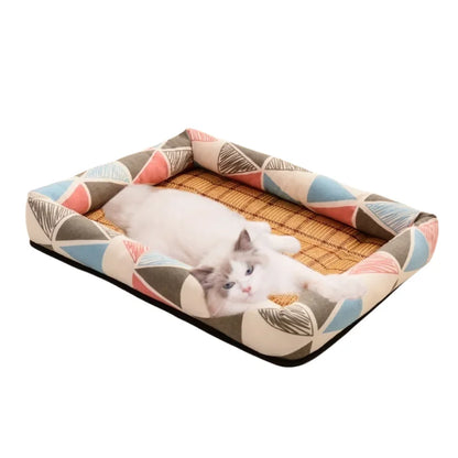 Summer-Ready Cooling Pet Bed for Small Dogs & Cats – Ice Pad Mattress with Water-Resistant Fabric & Breathable Mesh