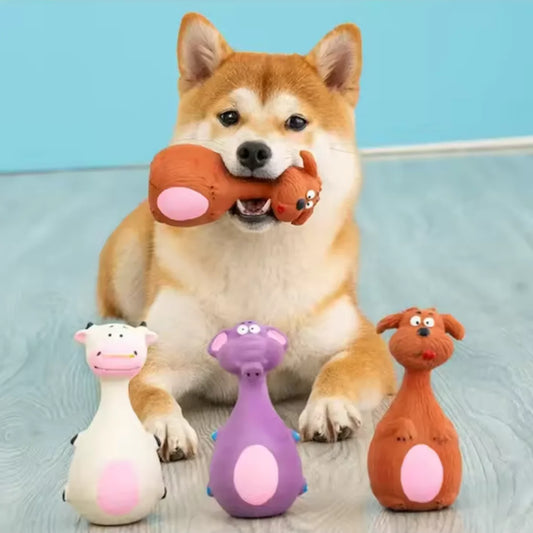 HappyBellies Squeak™ | Cartoon Latex Squeaky Dog Toy | Dog Paw Clothing