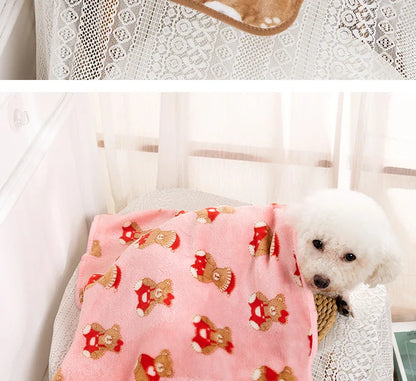 Soft Fluffy Pet Blanket Winter Warm Dog Blanket Cute Pet Bed Sheet Warm and Comfortable Cat and Dog Cushion Blanket Pet Supplies