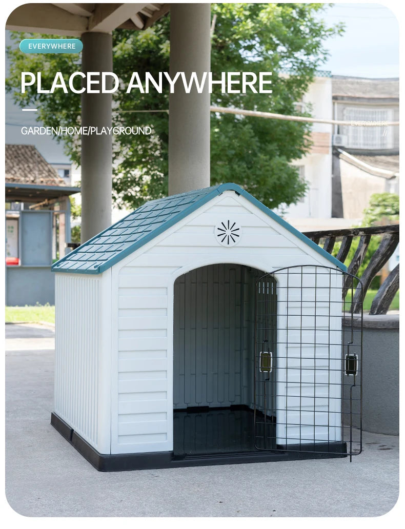 the SNOOPY DOGHOUSE - Luxury Big Plastic Doghouse, Outdoor Large Doghouse, Pet Dog Home