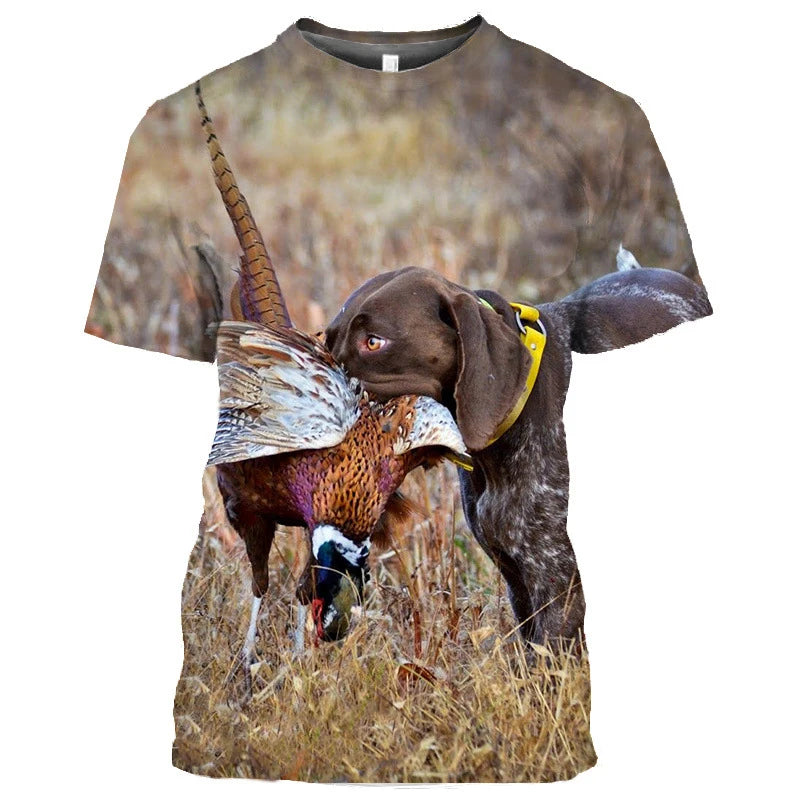 the DUCK HUNTER - Dog Camouflage Hunting T-Shirts Animal 3D Print Men Streetwear Short Sleeve T Shirt Oversized Harajuku Y2k Top Tees Man Clothing