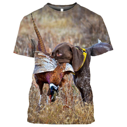 the DUCK HUNTER - Dog Camouflage Hunting T-Shirts Animal 3D Print Men Streetwear Short Sleeve T Shirt Oversized Harajuku Y2k Top Tees Man Clothing