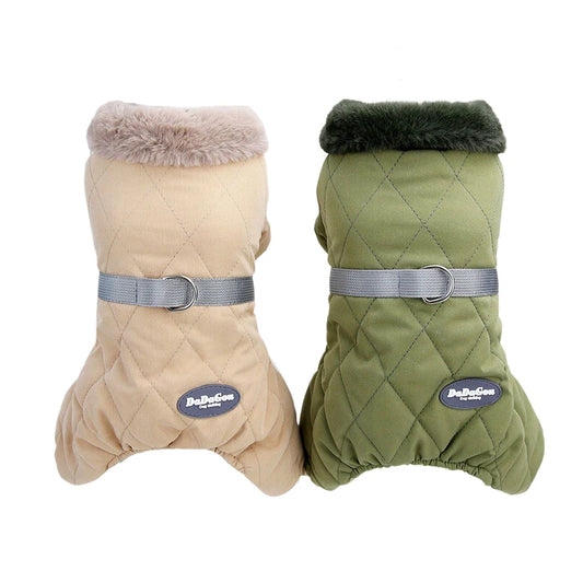 Thick Dog Jumpsuit for Small Medium Dogs Winter Warm Fleece Pet Coat Jacket with D-ring Chihuahua Yorkie Costume Pet Overalls