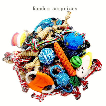 5/15/20/30pcs Random Type Durable Tough Interactive Cotton Pet Puppy Toys Vocal Toys For Small And Medium Dog Supplies