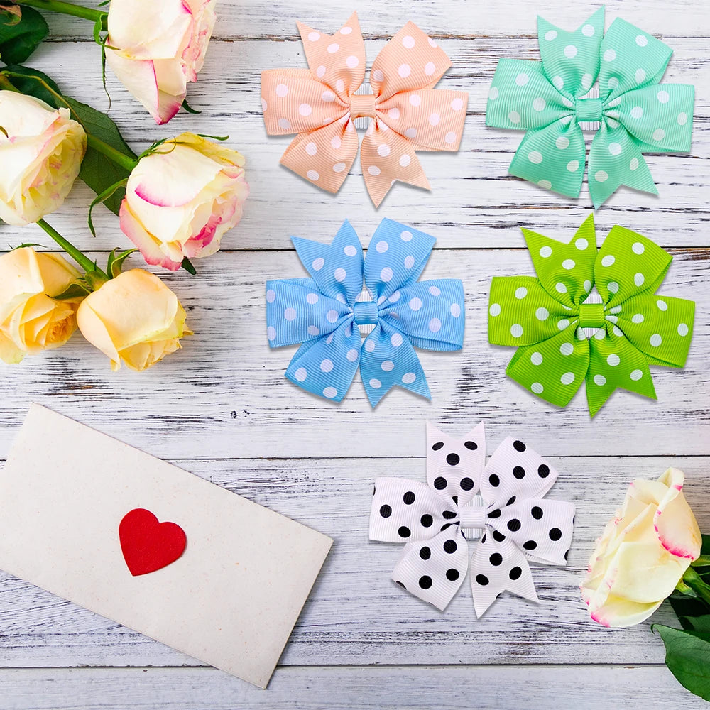 the POLKA DOT BOW - 10PCS Dog Bow Tie, Small Dog Accessories, Slide-able Dog Bowties - Polka Dot, Pet Supplies, Pet Dog Collar, Grooming Accessories for Dogs/Cats