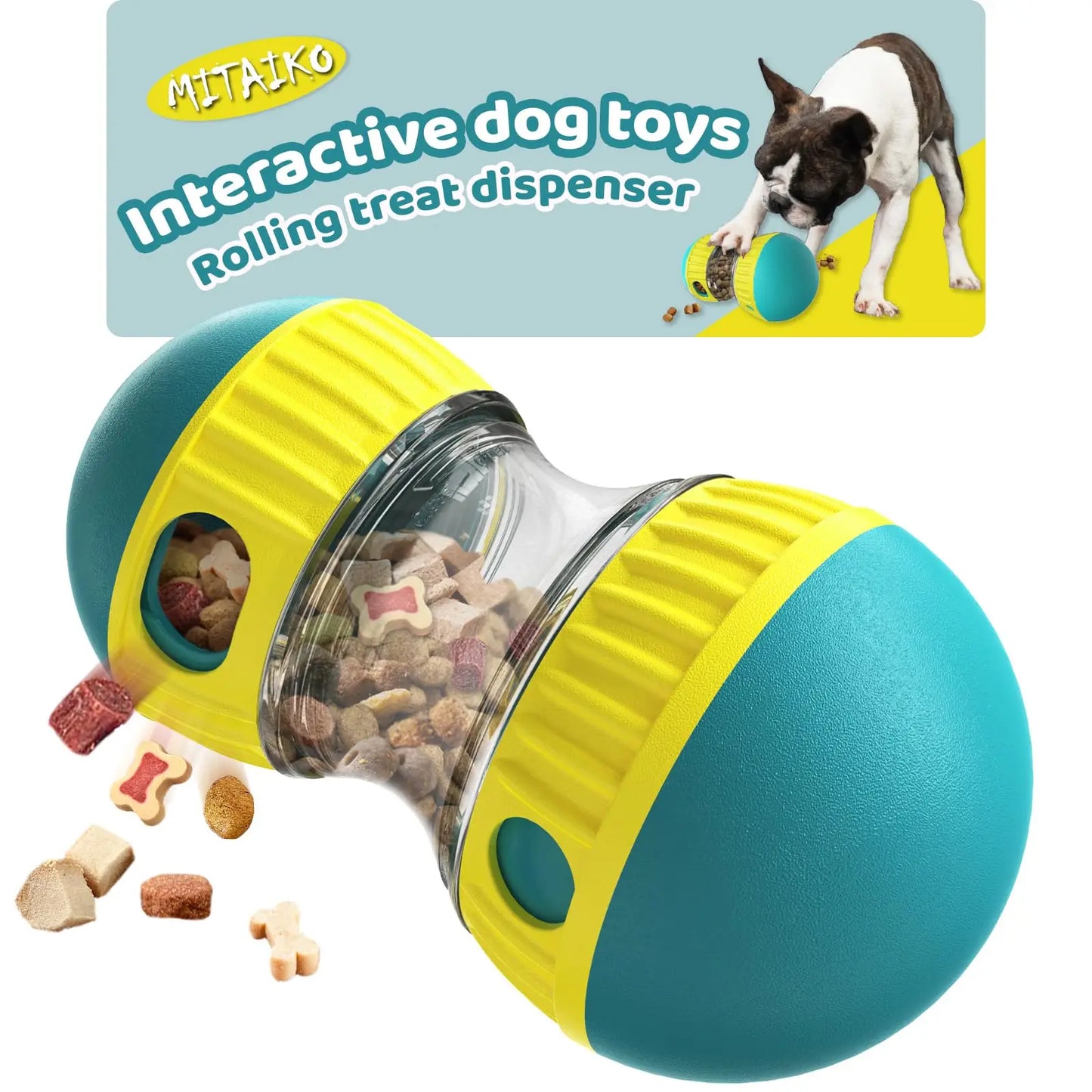 Dog Toys & Adjustable Slow Feeder Ball - Dog Puzzle Toy – Ideal Toys to Keep Them Busy - Treat Ball for Dogs