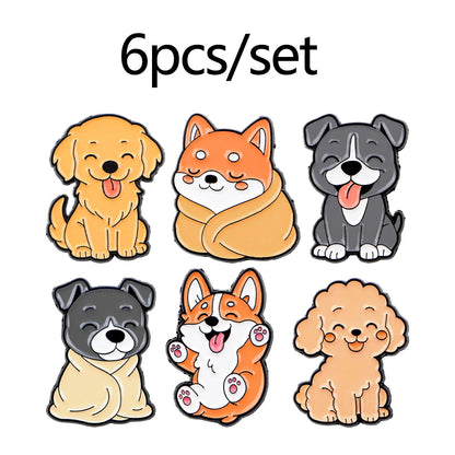 Cute Animals Dogs Cats Enamel Pins Cartoon Frogs Brooch Lapel Pin Badge on Backpack Clothing Accessories Fashion Jewelry Gifts